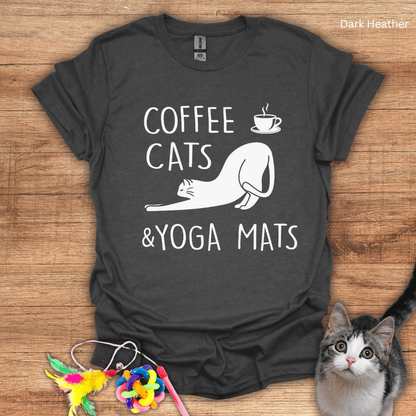 Coffee, Cats, and Yoga Mats T-Shirt